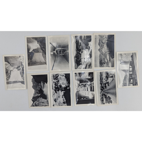 Vintage 10 Real Snapshots Complete Boulder Dam Set Dessert Souvenir Supply - Picture 5 of 6